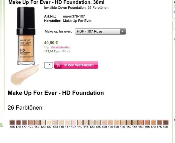 Makeup forever hd foundation welche farbe